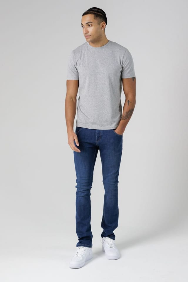 Monkee Genes Monkee Genes Men's Slim Fit Mid-Rise Denim Jeans in Blue - 3