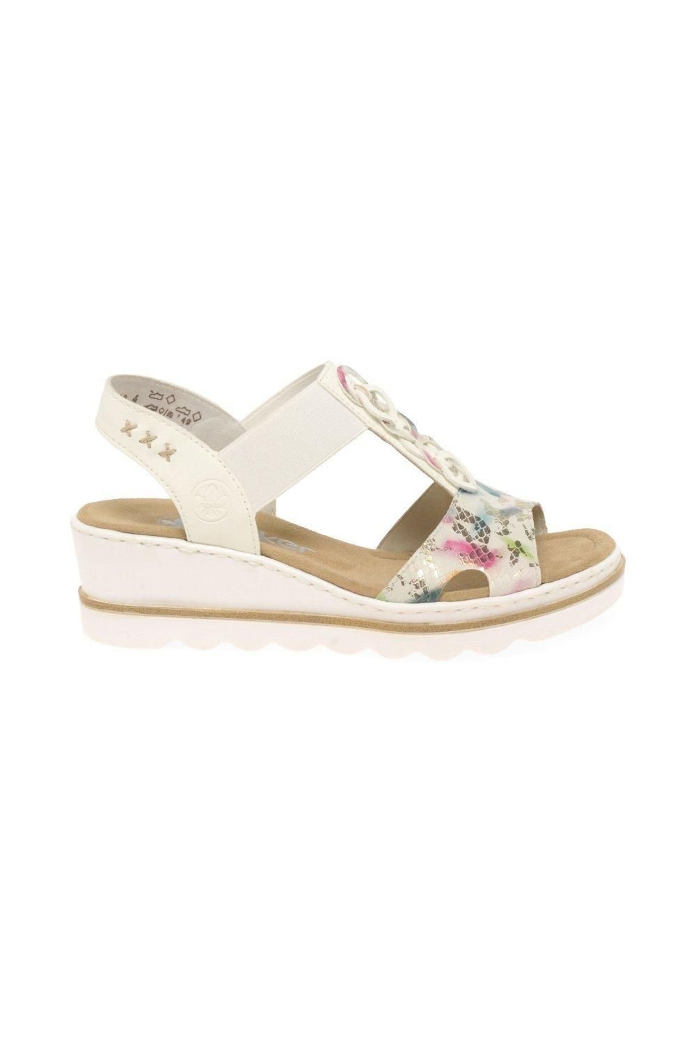 Rieker Rieker Women's 'Medal' Wedge Heel Sandals in Cream - 2