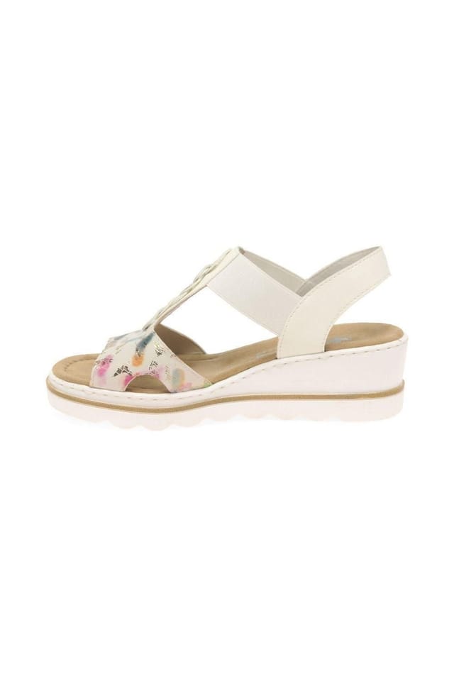 Rieker Rieker Women's 'Medal' Wedge Heel Sandals in Cream - 2