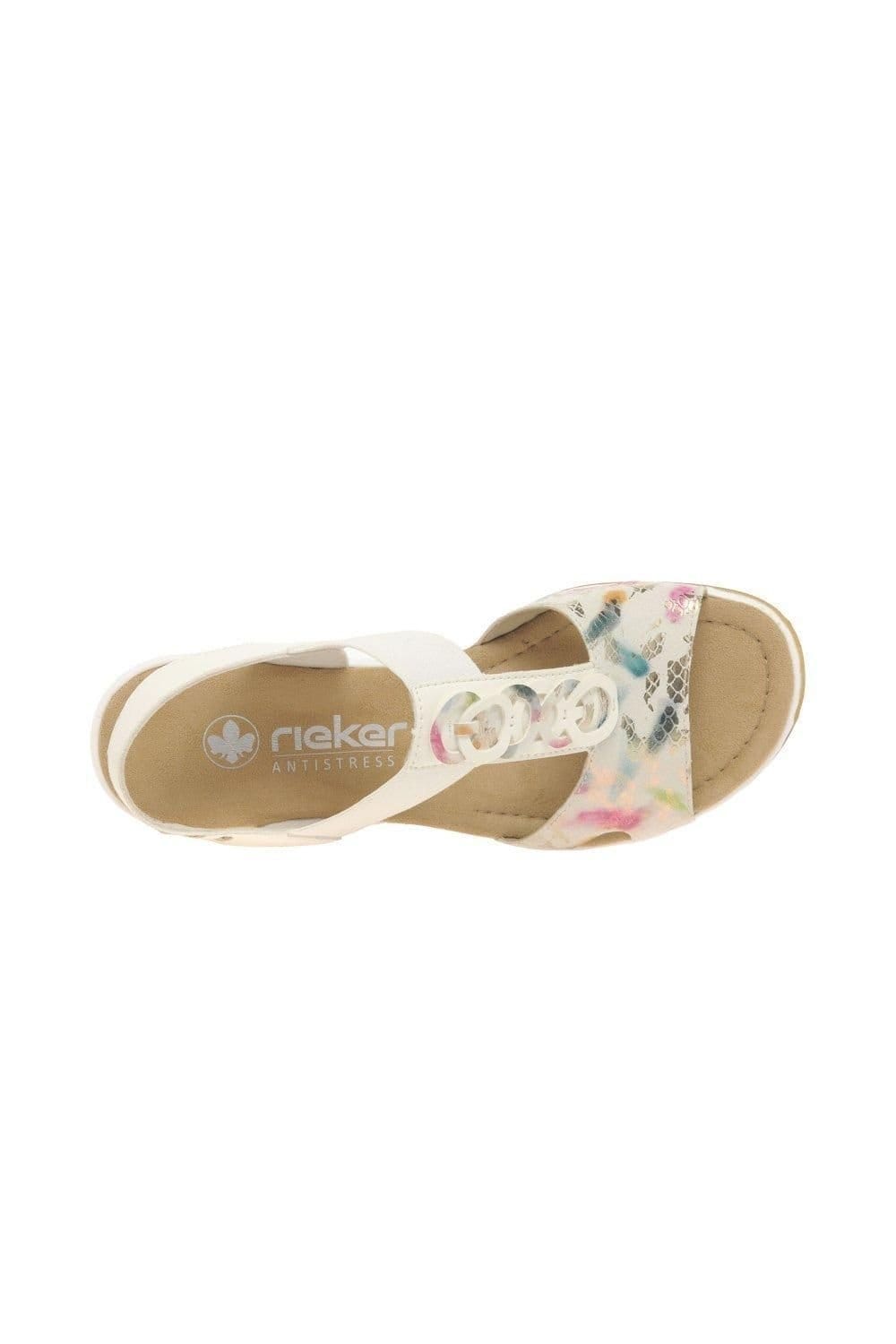 Rieker Rieker Women's 'Medal' Wedge Heel Sandals in Cream - 4