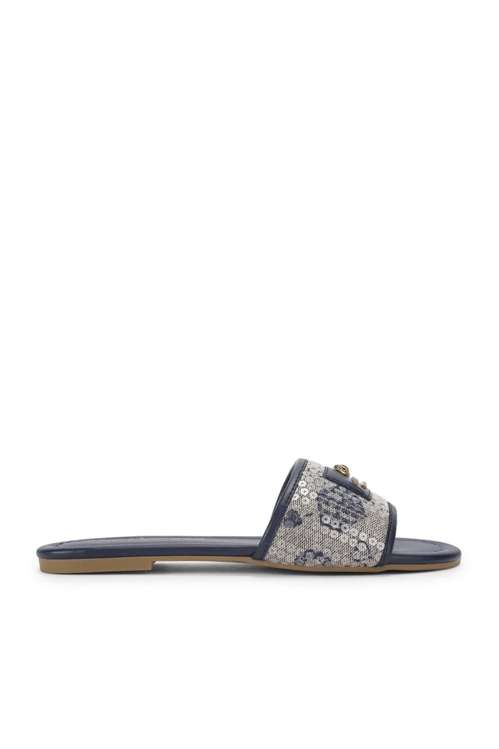Kurt Geiger London Kurt Geiger London Women's 'Chiswick Flat Sandal' Fabric Sandals in Blue