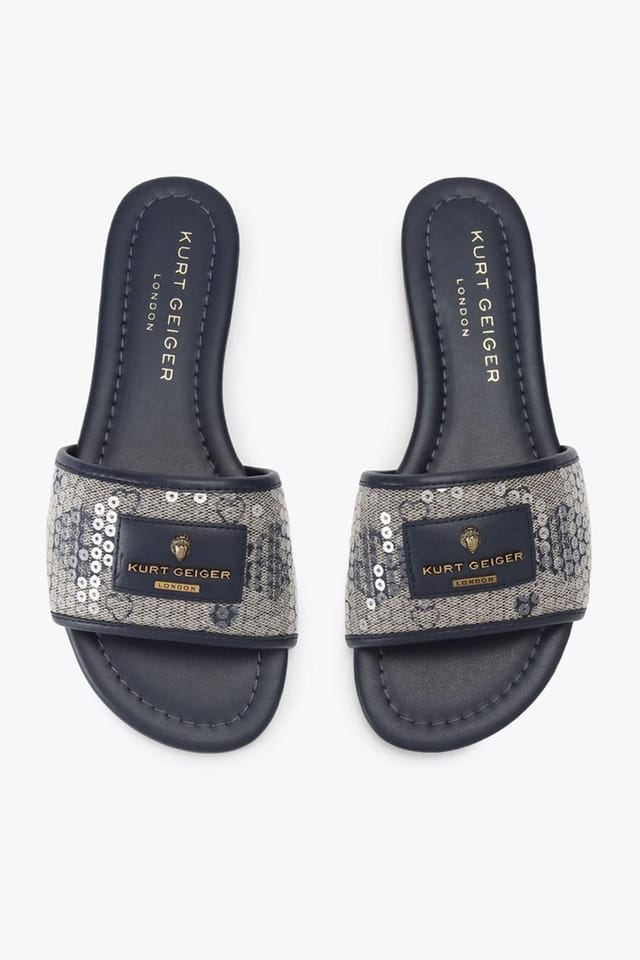 Kurt Geiger London Kurt Geiger London Women's 'Chiswick Flat Sandal' Fabric Sandals in Blue - 2