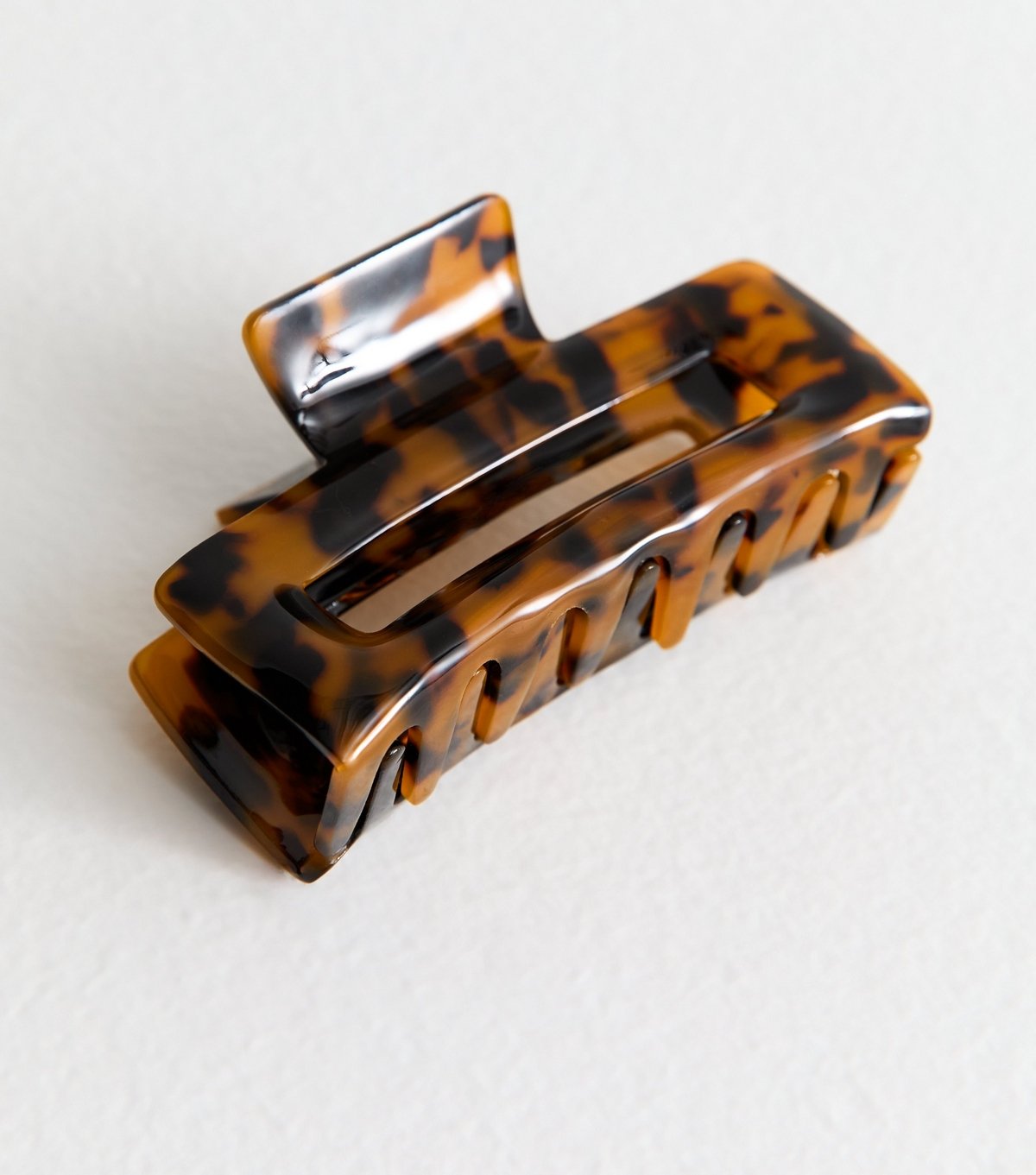 New Look Brown Tortoiseshell Effect Rectangular Hair Claw Clip New Look - 3