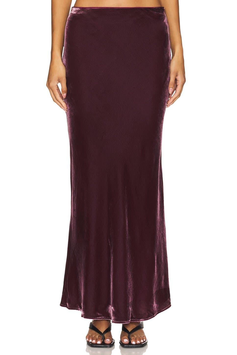 revolve Velvet Silk Bias Skirt