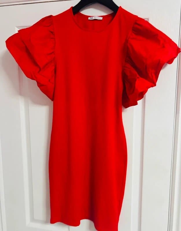 Zara Zara ruffle statement wedding party holiday 12-14 Large same day post