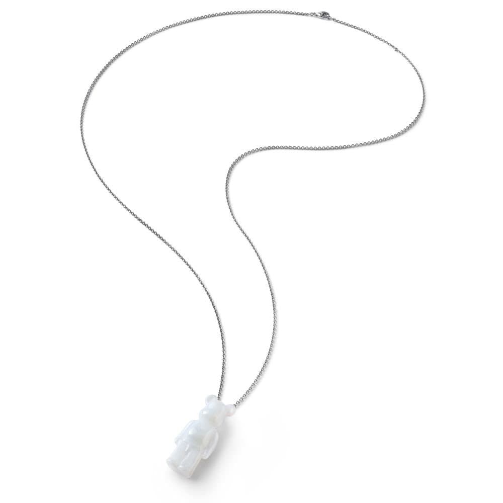 baccarat baccarat Women's BearBrick Long Necklace, Silver, White Crystal 2814116 in Clear