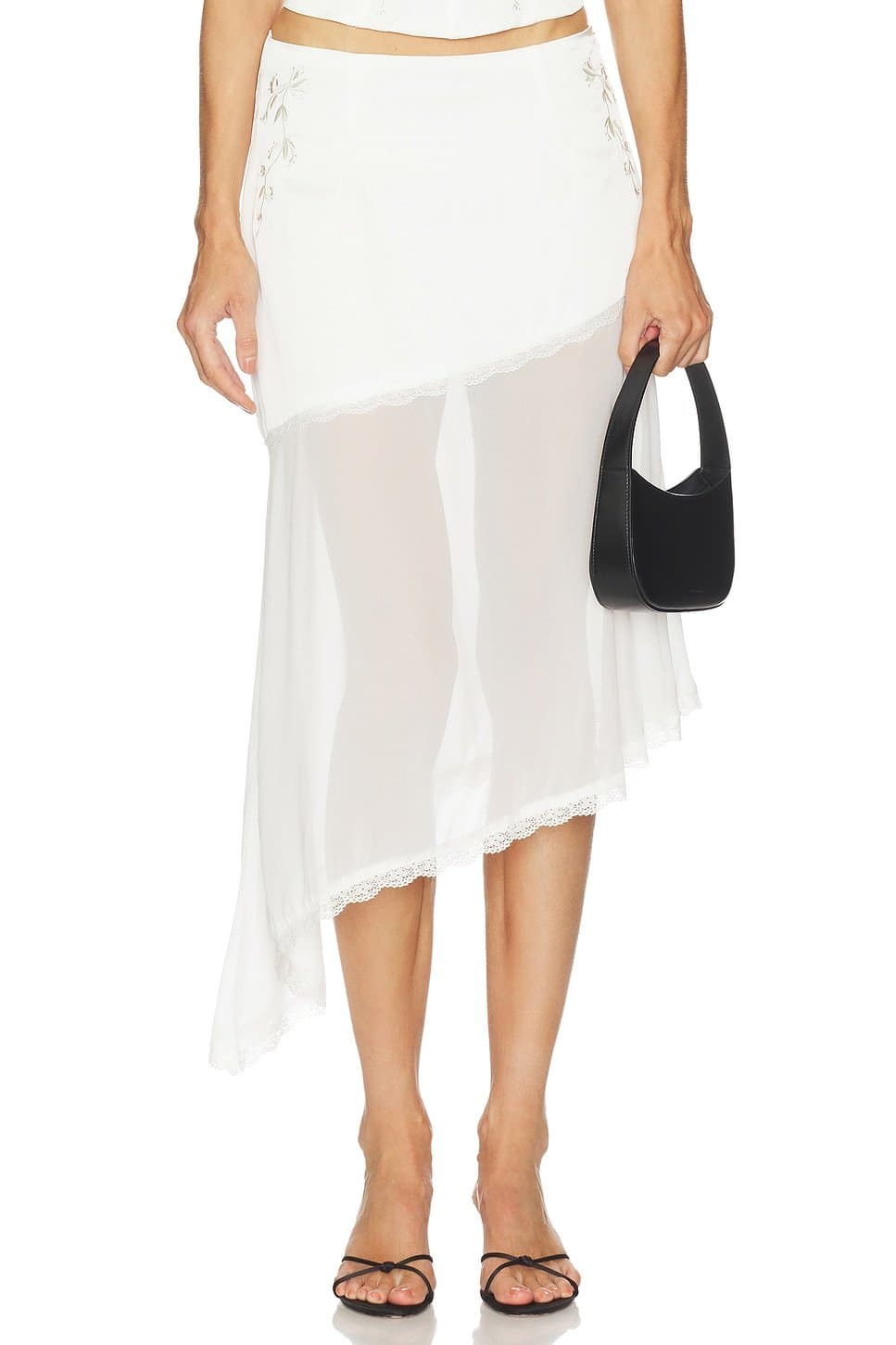 revolve Emberly Midi Flounce Skirt