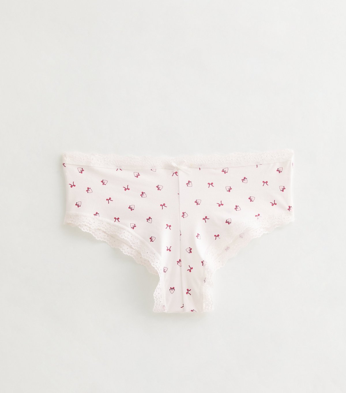 New Look Girls' White and Pink Bow Print Briefs New Look - 1