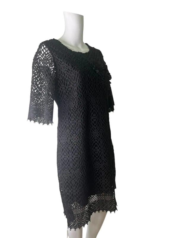 Darling Darling fit & flare dress size small 10 black floral lace women's new eu38 rrp£79