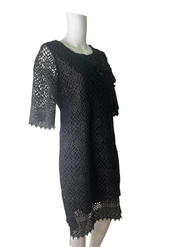 Darling Darling fit & flare dress size small 10 black floral lace women's new eu38 rrp£79 - 1
