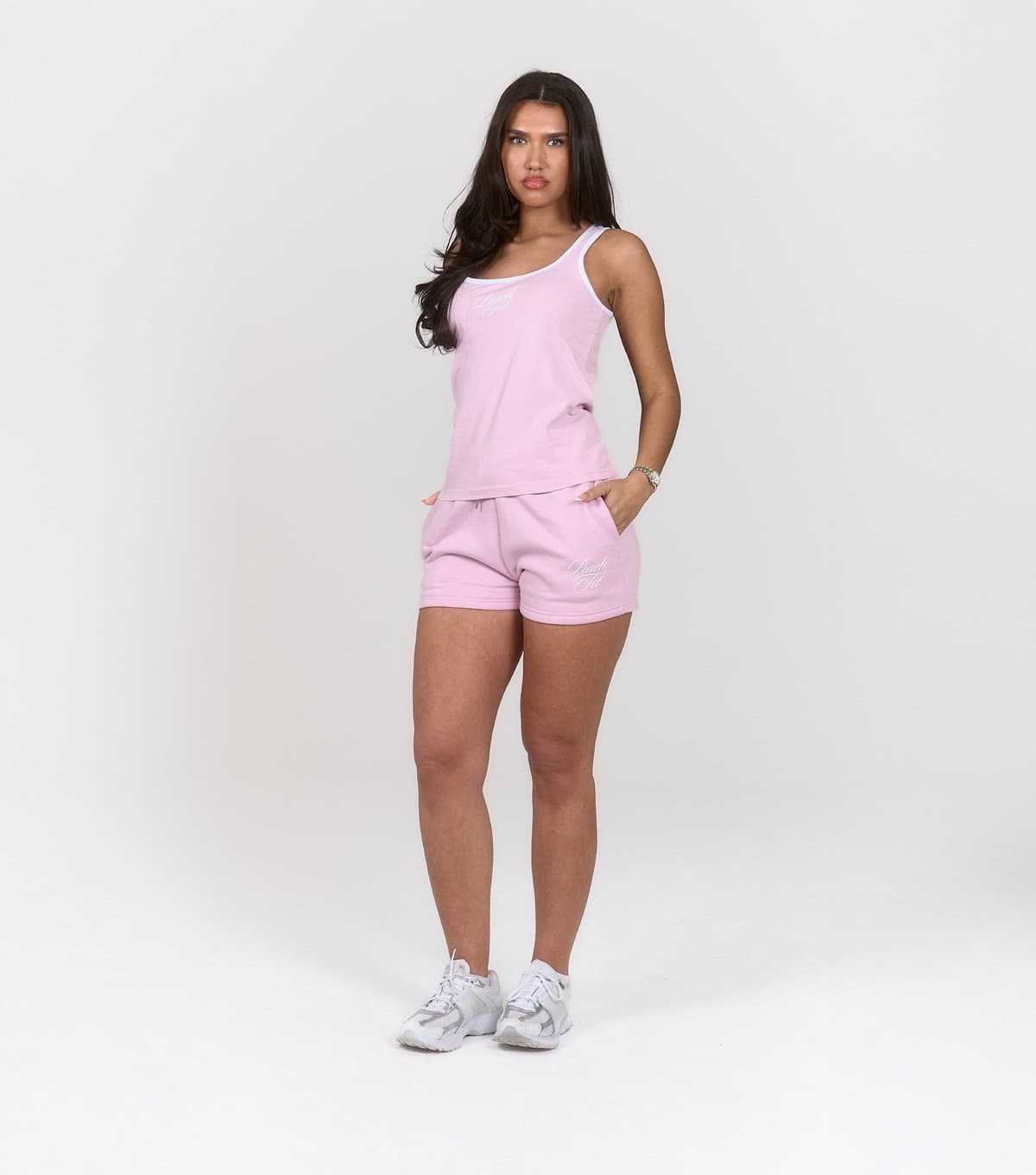 Peach Fit Women's Light Pink Lily Jogger Shorts Peach Fit New Look