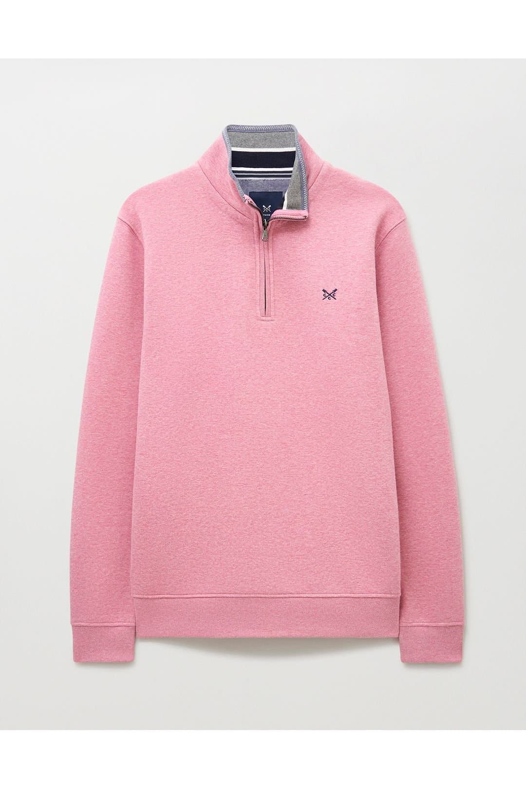 Crew Clothing Crew Clothing Men's Classic Half Zip Sweat Pink