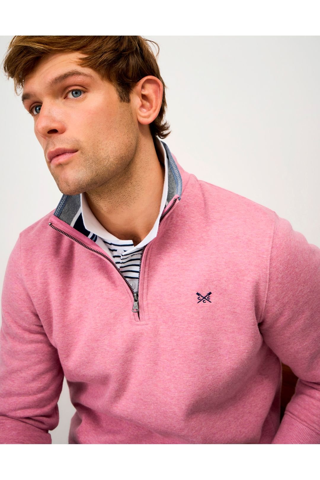 Crew Clothing Crew Clothing Men's Classic Half Zip Sweat Pink - 3