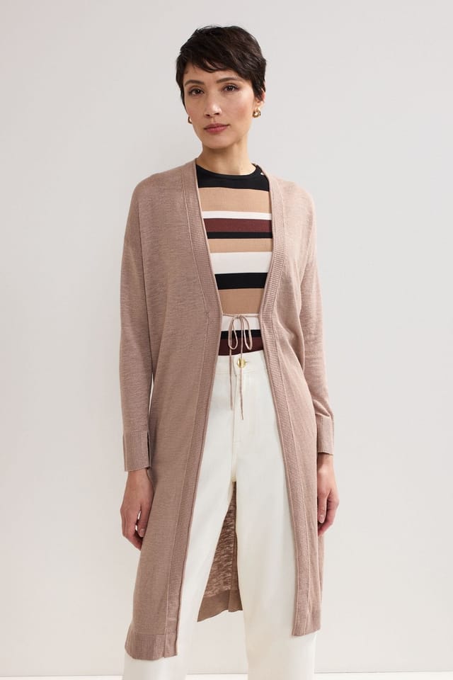 Phase Eight Phase Eight Women's Tasha Linen Cardigan in Fawn - 3