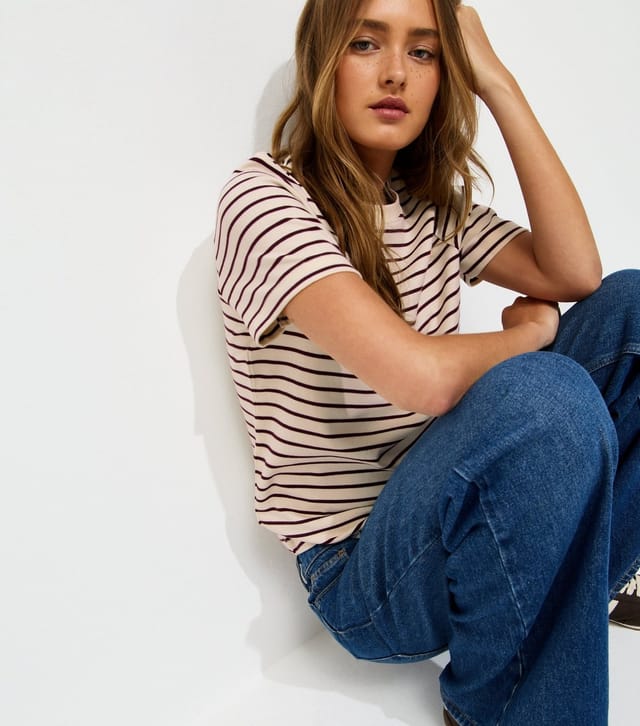 New Look Women's Premium Cream Striped Jersey T-Shirt New Look - 3