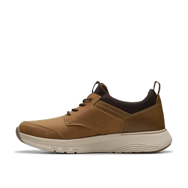 Clarks Clarks Men's Motion Trek EZ Dark Tan Leather Trainers, Walking in Brown - 2