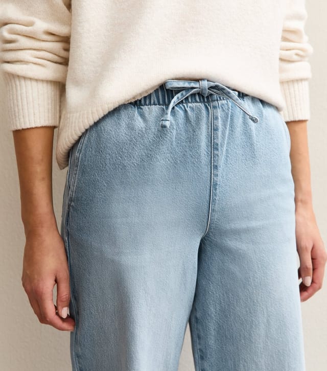 New Look Women's Tall Light Blue Pull On Wide Leg Jeans New Look - 3