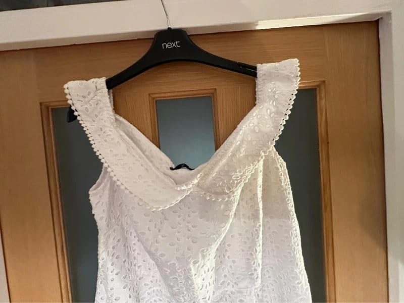 White White cotton broderie anglaise dress - 1