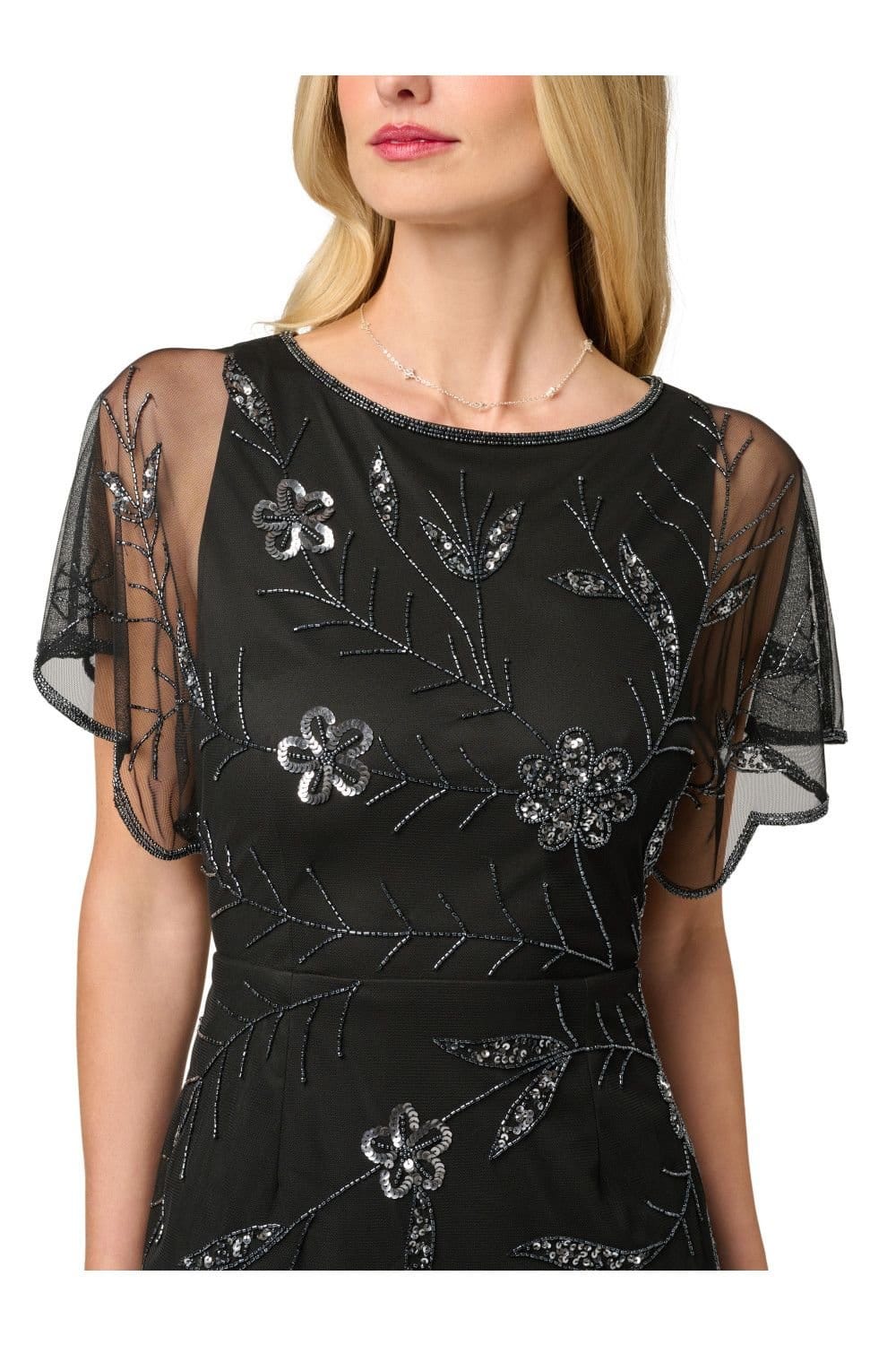 Papell Studio Papell Studio Women's Flutter Beaded Dress in Black - 4