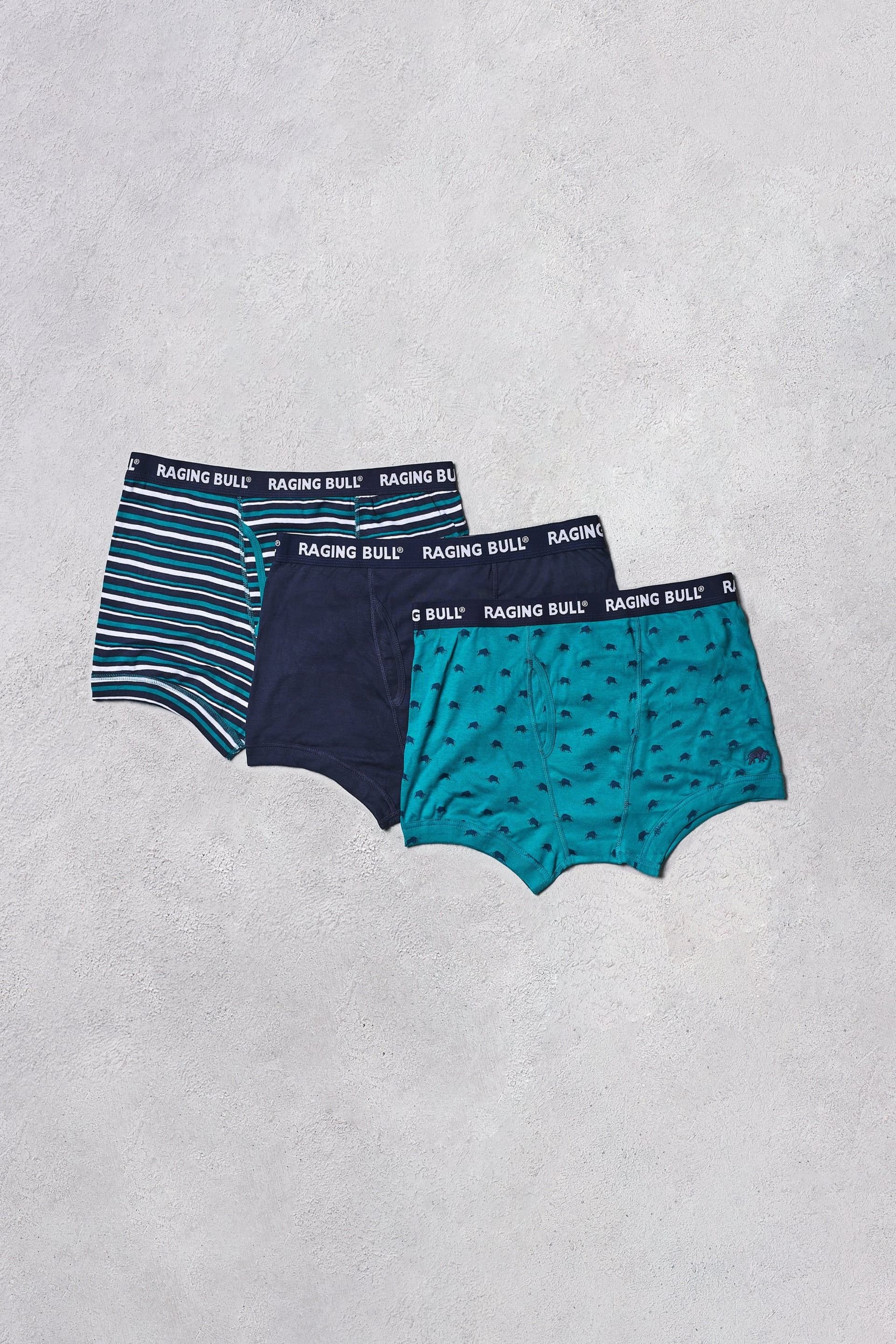 raging bull Raging Bull Men's Patterned Boxers - 3 Pack in Navy