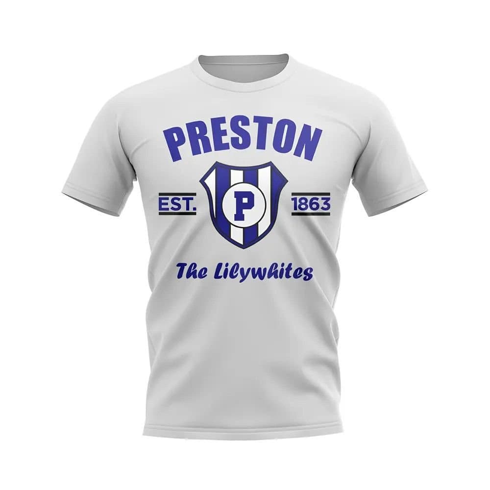 Preston Preston Men's Personalised White Football T-Shirt