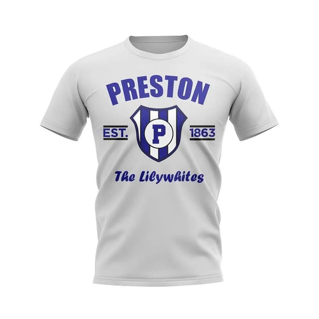 Preston Preston Men's Personalised Established Football T-Shirt in White - 2