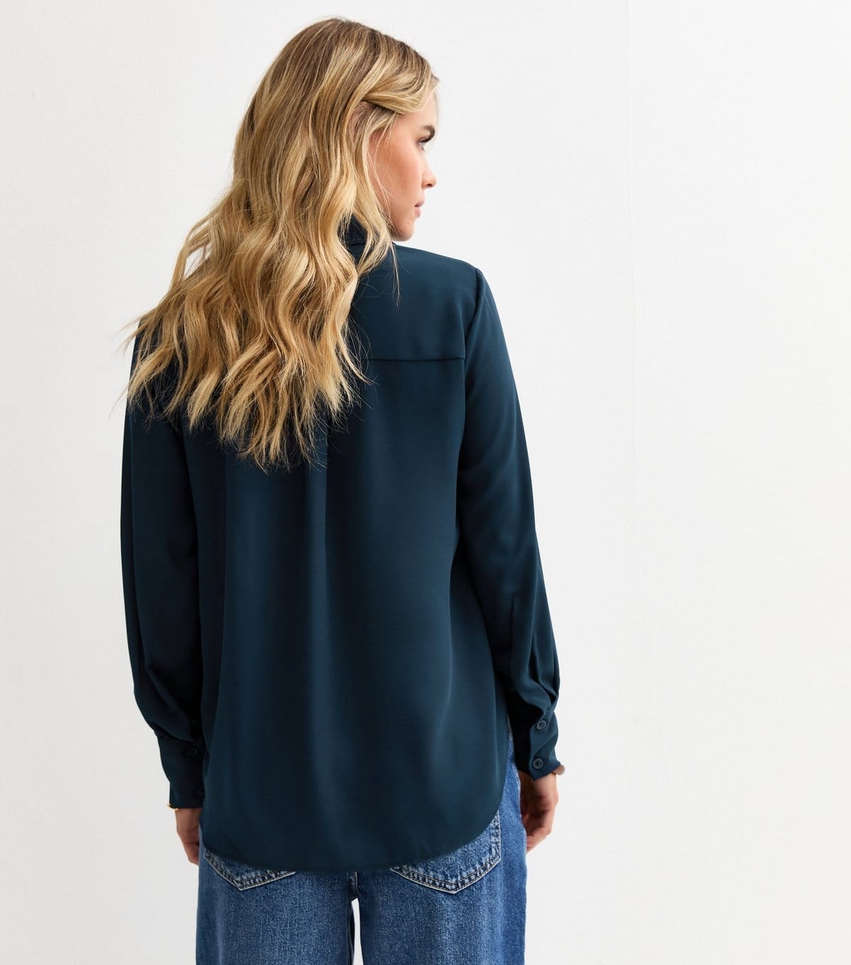 New Look Women's Petite Navy Gold Button Shirt New Look - 4