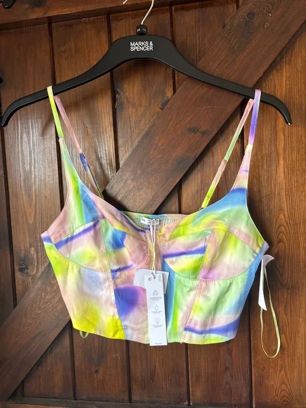 Bershka Bershka multicoloured satin cropped top