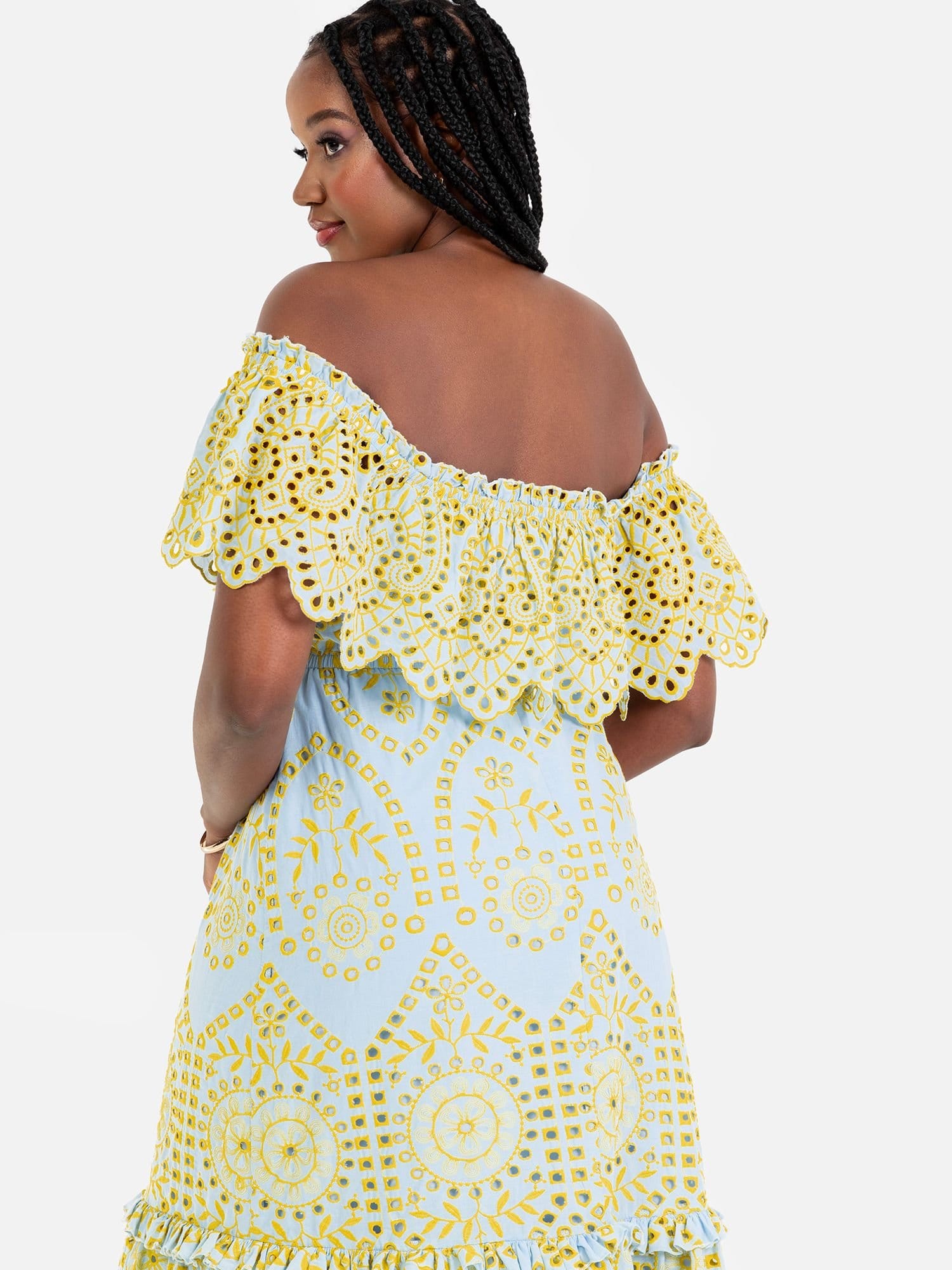 Maya Deluxe Maya Deluxe Women's Broderie Bardot Midi Dress - 4