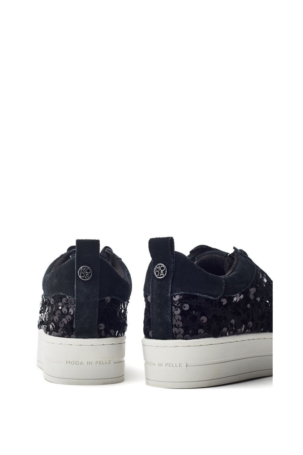 Moda In Pelle Moda In Pelle Women's Buttercupp' Sequin Trainers in Black - 4