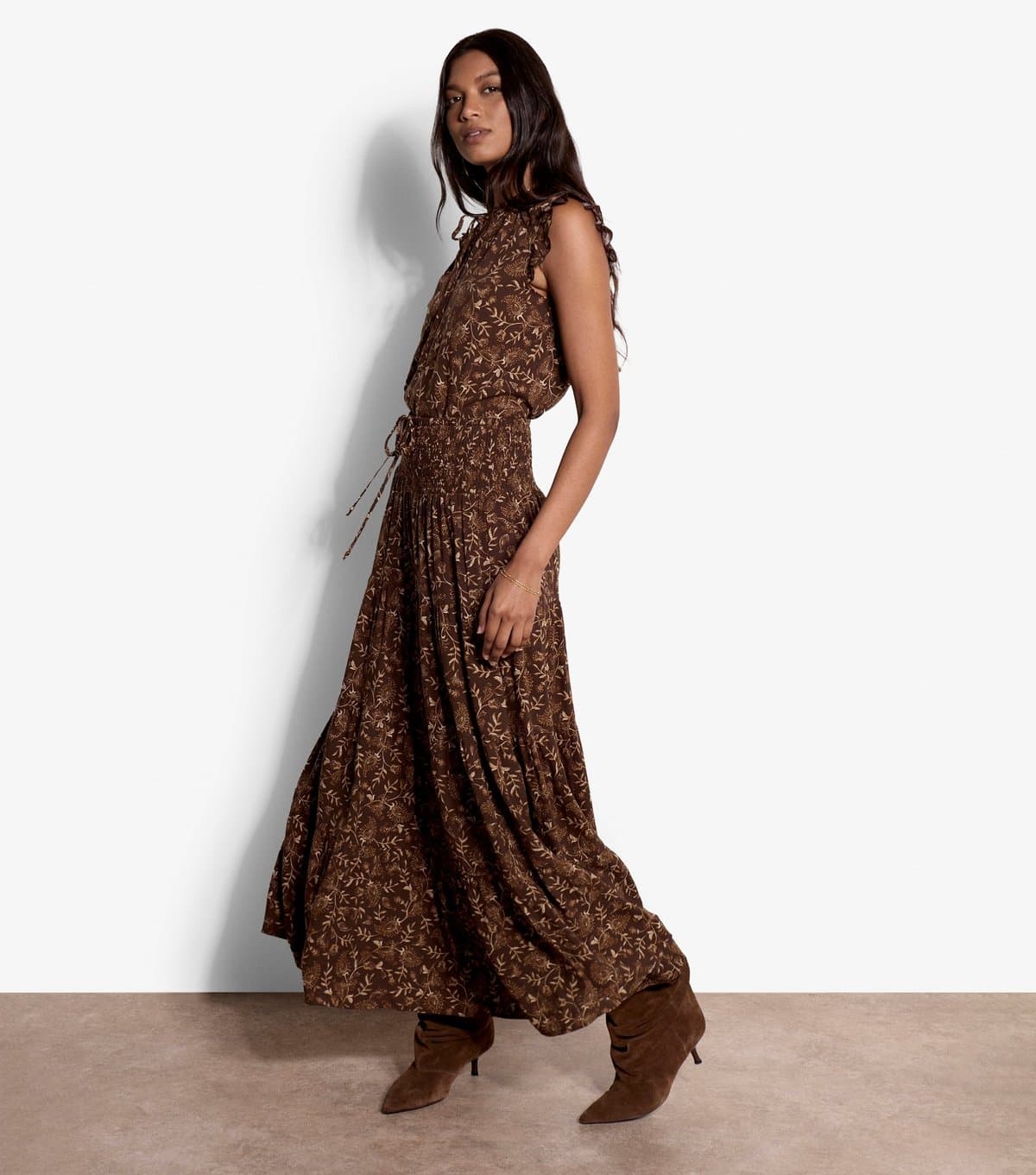 Apricot Women's Brown Paisley Vines Print Maxi Skirt Apricot New Look