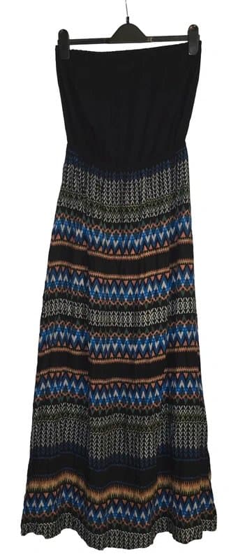 New Look New Look Strapless Black Viscose Blend Maxi Dress Size 8