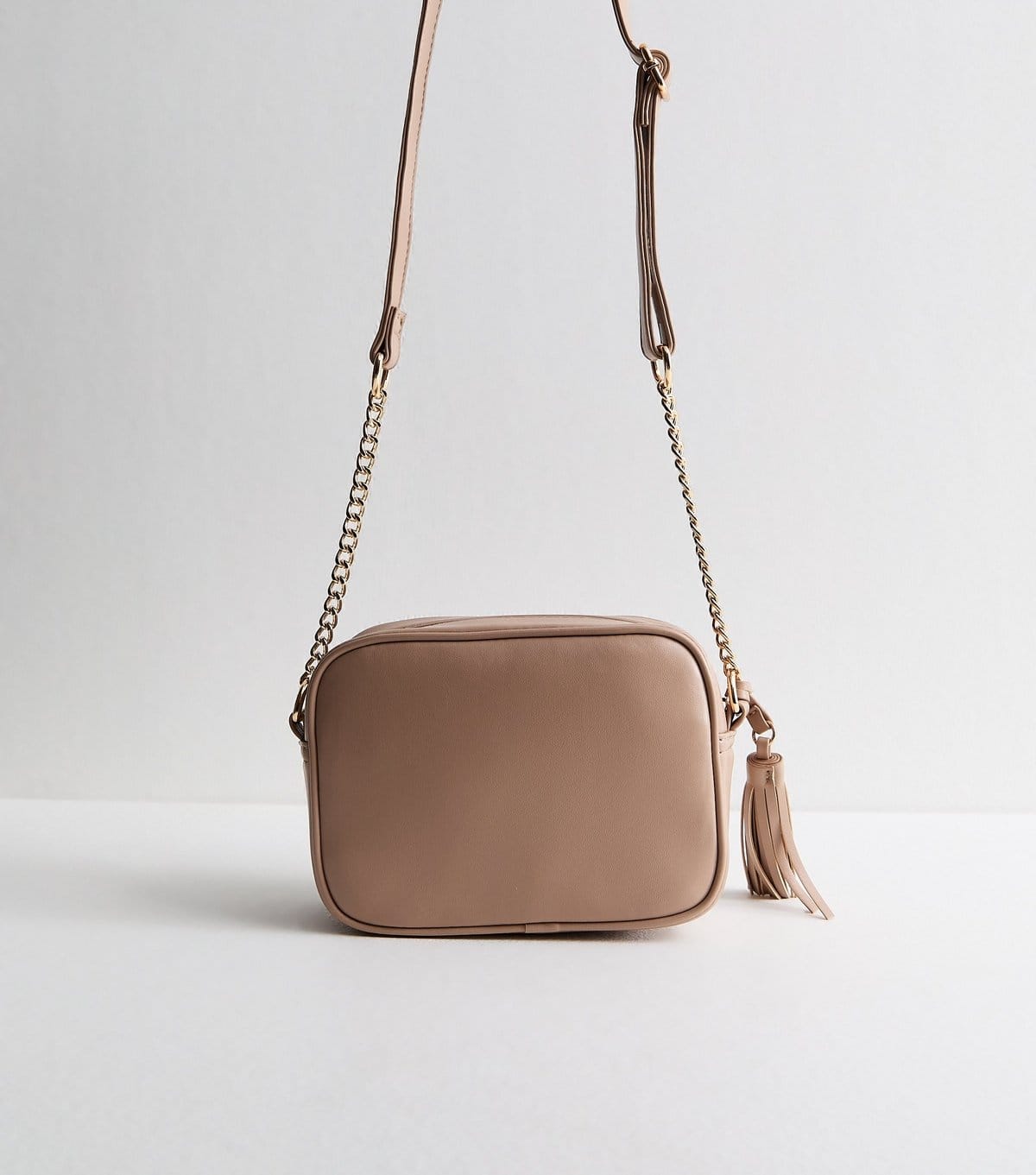 New Look Camel Faux Leather Quilted Front Pocket Crossbody Bag Vegan New Look - 4