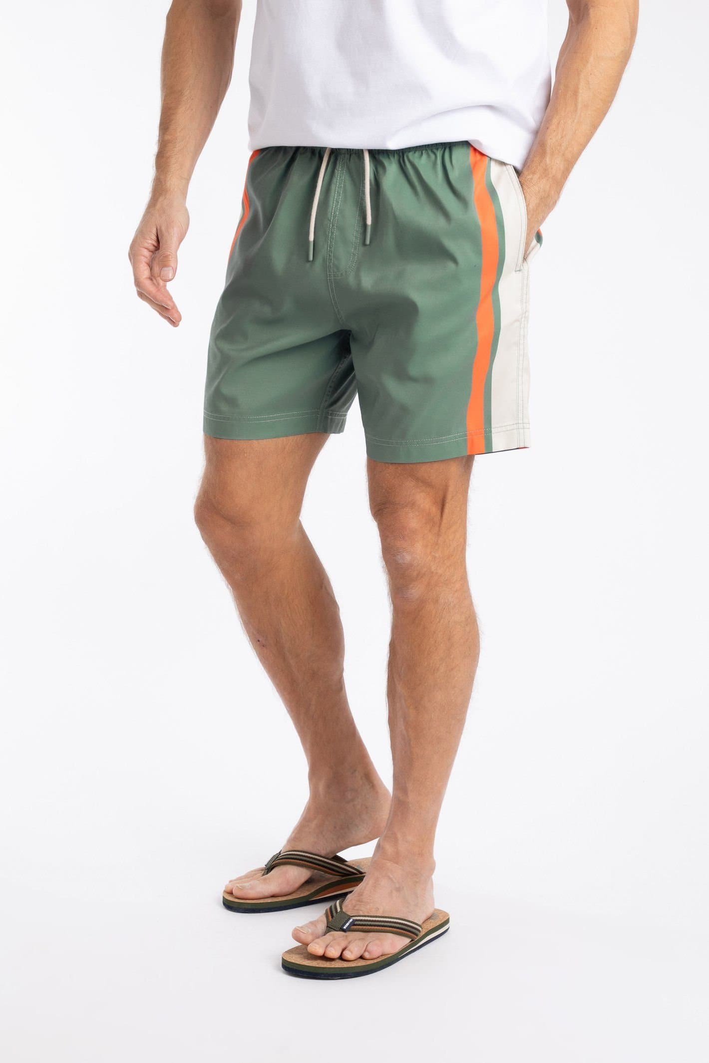 Weird Fish Weird Fish Men's Narwhal Swim Shorts in Green