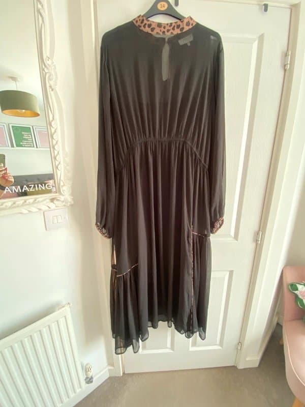 Never Fully Dressed Never fully dressed chiffon leopard detail maxi dress size 24