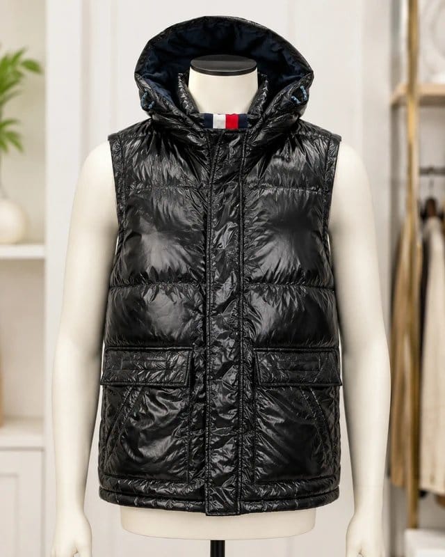 Tommy Hilfiger Tommy Hilfiger Black Hooded Puffer Gilet Vest - 1