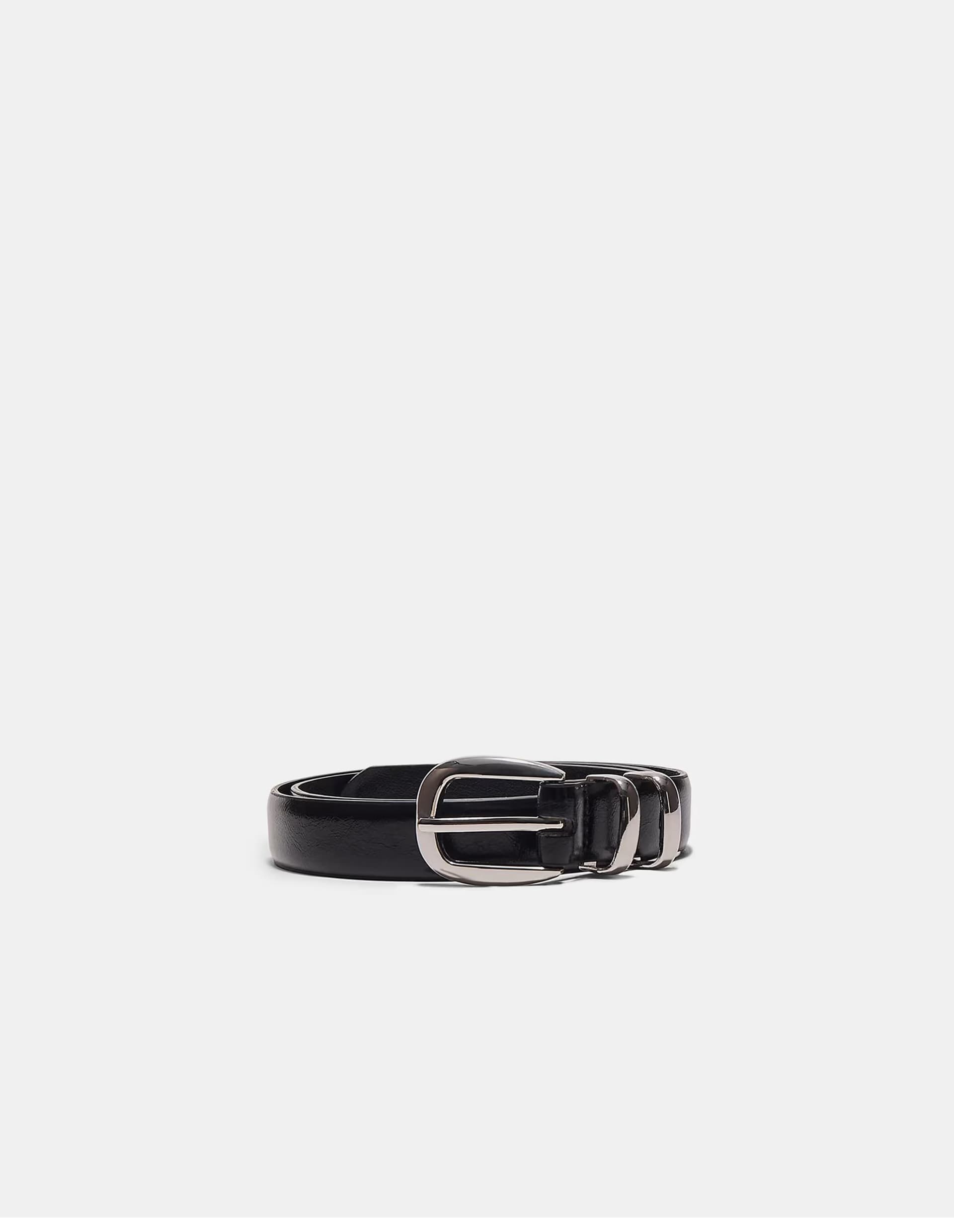 ASOS ASOS Black Shimmery Leather Effect Belt