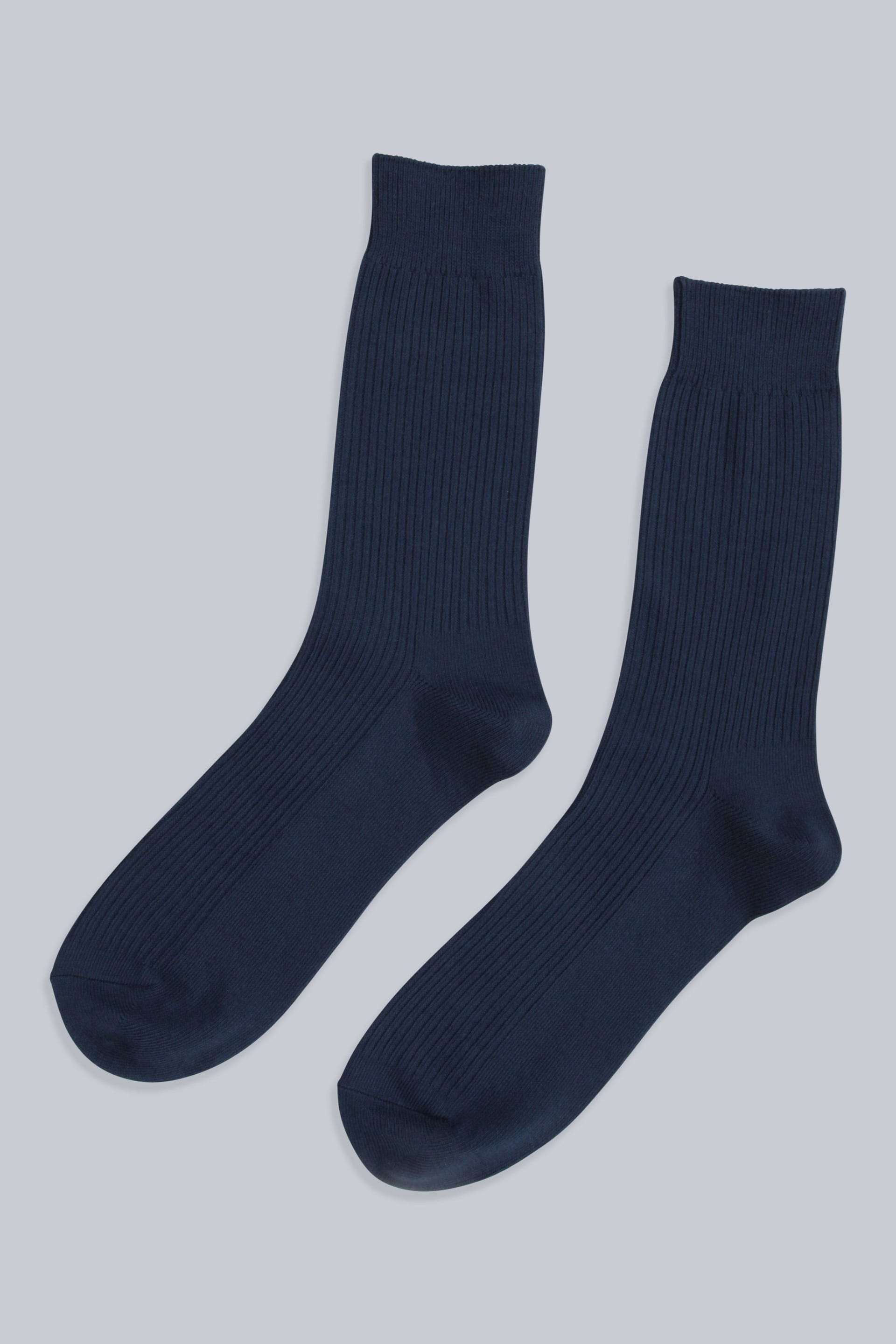 Animal Animal Men's 3 Pack 'Flynn' Ribbed Comfortable Warm Cosy Quarter Length Calf Socks in Navy - 4