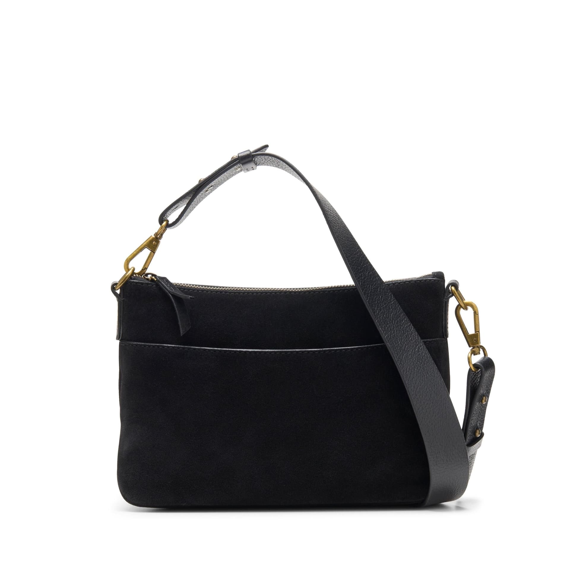 Clarks Clarks Women's Willow Cross Black Suede Shoulder Bag, Cross Body Bag