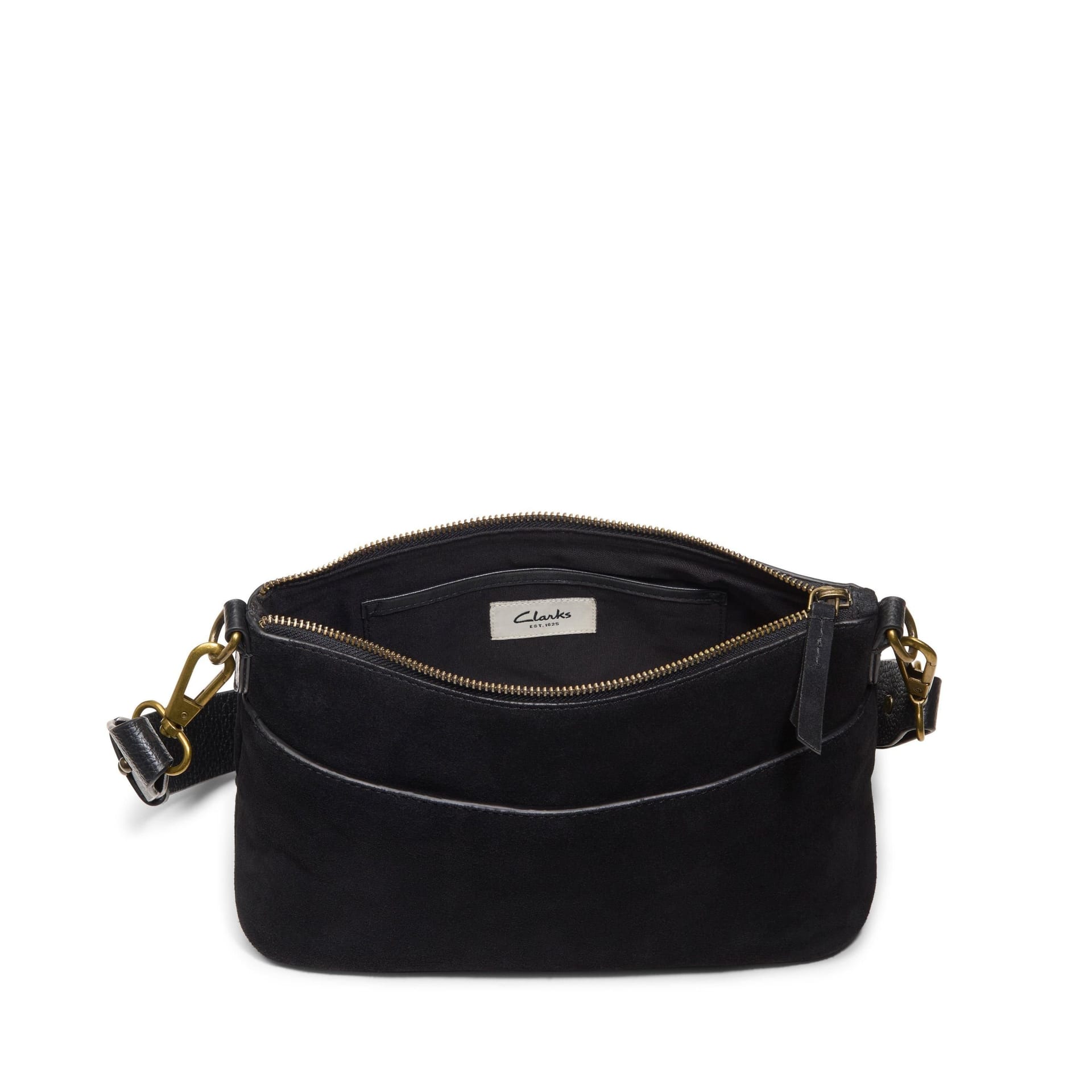 Clarks Clarks Women's Willow Cross Black Suede Shoulder Bag, Cross Body Bag - 4