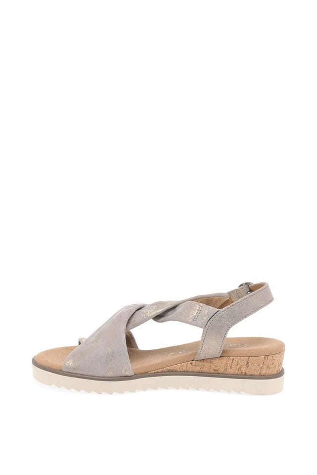 Gabor Gabor Women's 'Rich' Low Heeled Sandals in Metallic Gold - 3