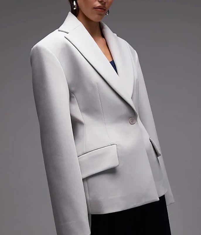 ASOS Design Asos Design  Hourglass Blazer Light Grey
