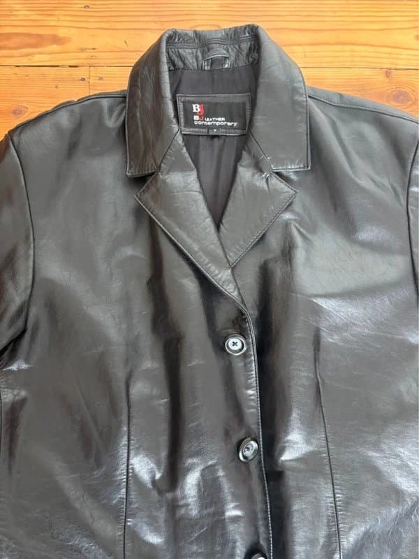 BJ leather contemporary BJ Leather Contemporary Genuine Black Leather Jacket Coat Size M