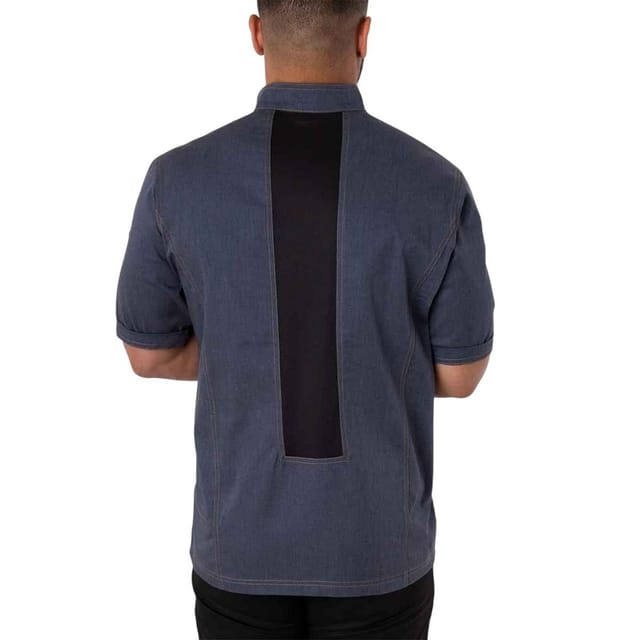 Le Chef Le Chef Women's Asymmetric Chef Jacket in Indigo - 2