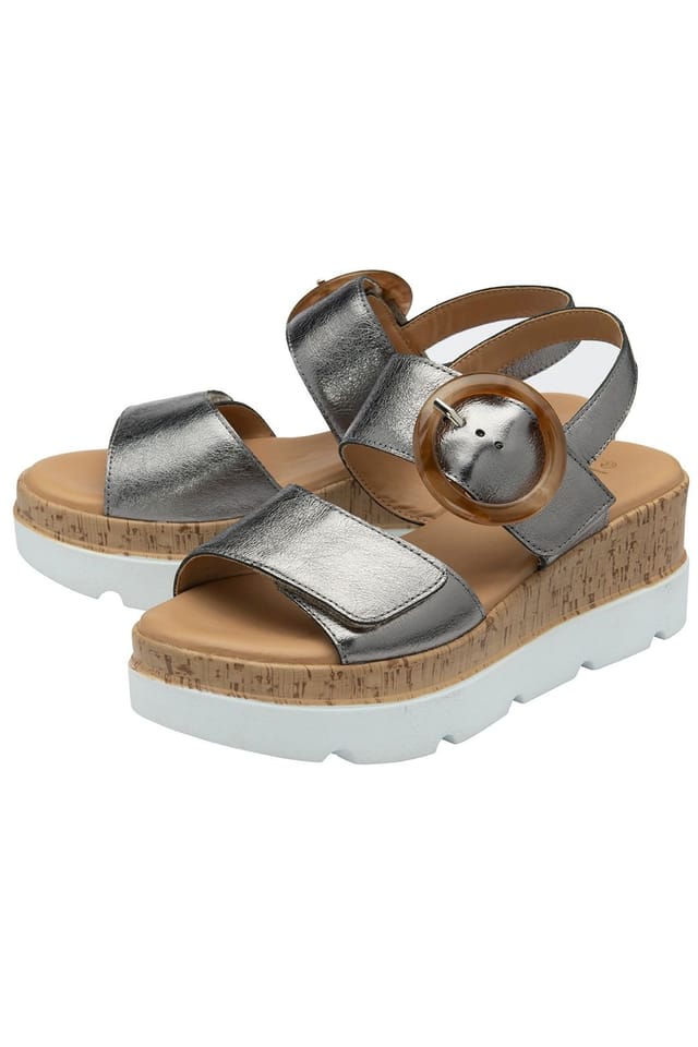 Lotus Lotus Women's 'Cammie' Wedge Sandals in Silver - 2