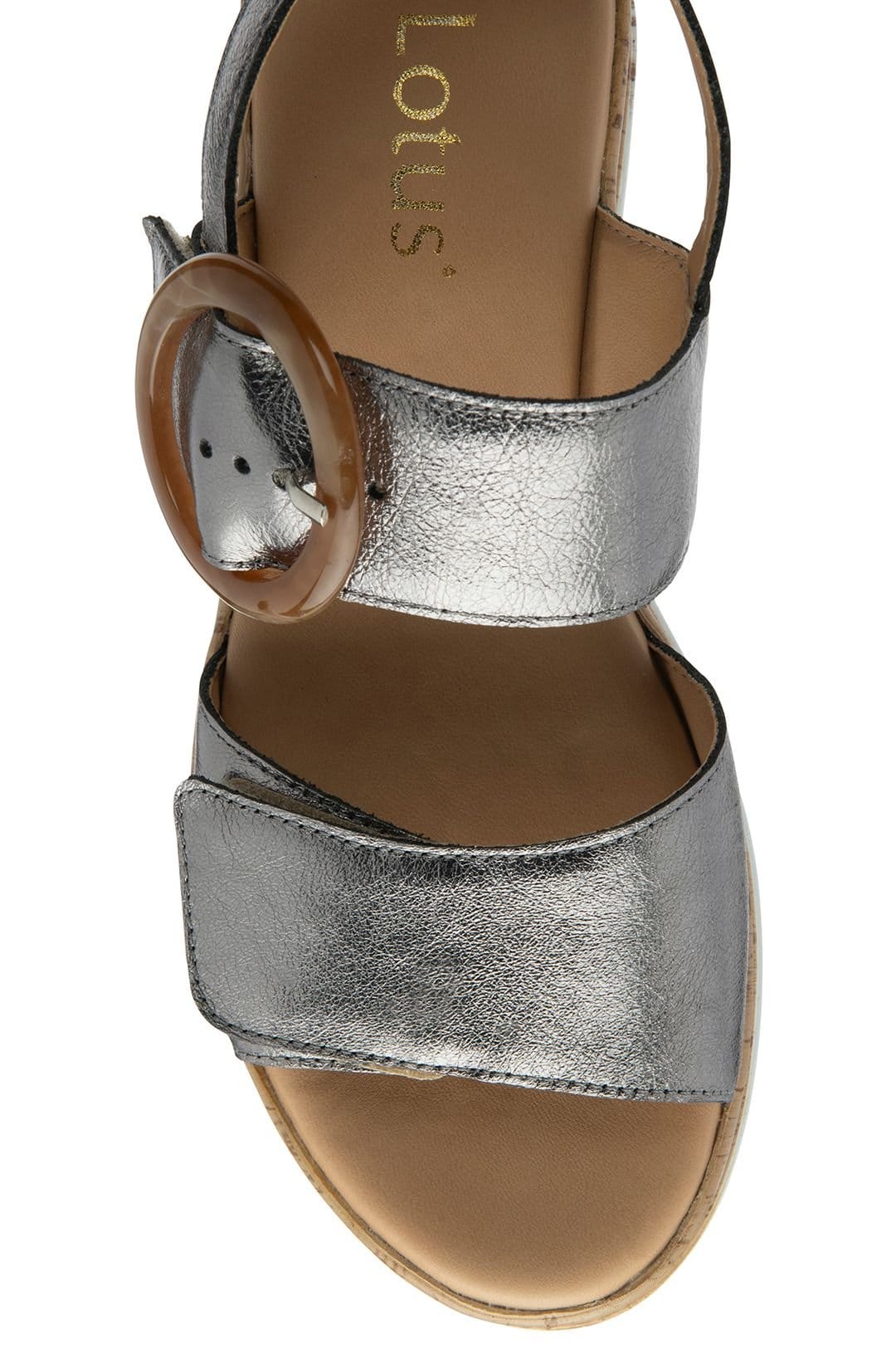 Lotus Lotus Women's 'Cammie' Wedge Sandals in Silver - 4