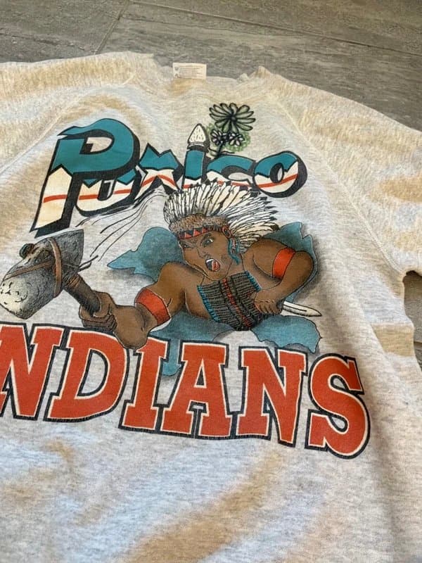 unbranded Vintage puxico Indians grey sweater jumper top size S