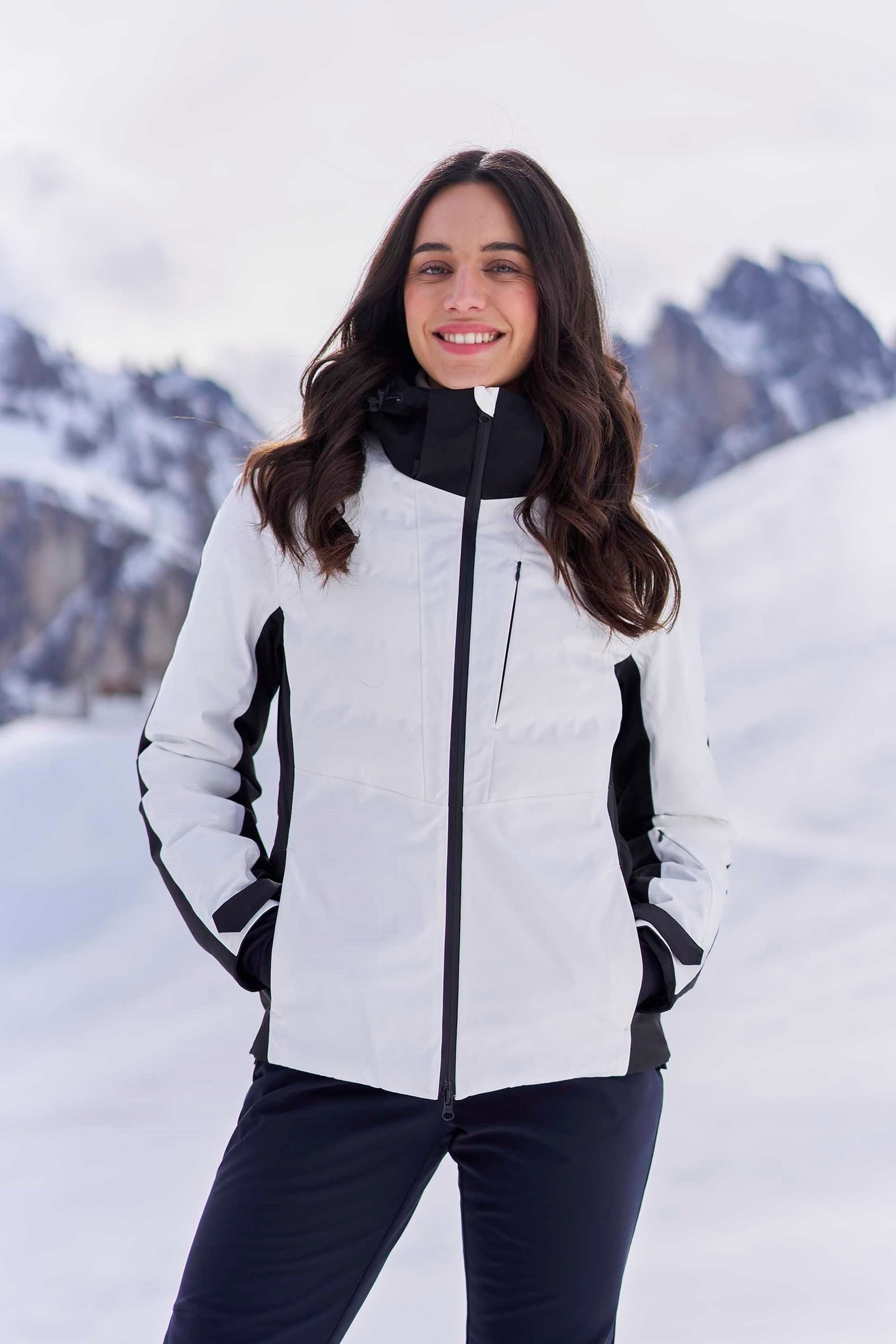 Animal Animal Women's 'Energy' Warm Waterproof Insulated Hooded Winter Baffled Ski Jacket in Black