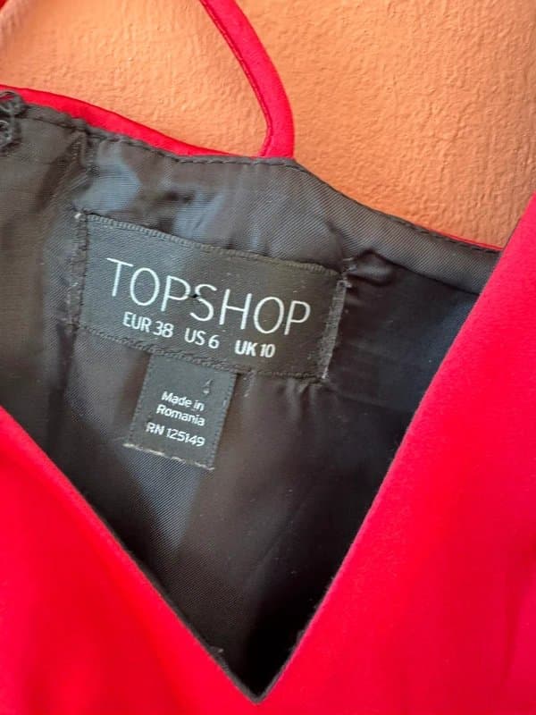 Topshop Topshop red satin mini dress 10 like Selena Gomez