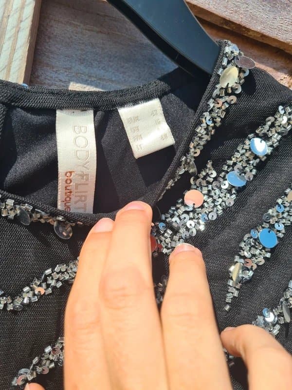 Bodyflirt NWOT Bodyflirt Boutique Beaded Tulle Maxi Dress | Black & Silver | UK 16 (L)